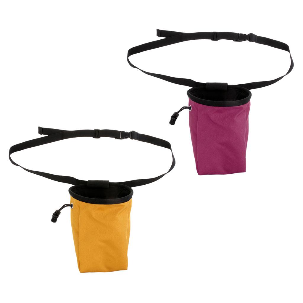 Rock Climbing Chalk Bag with Drawstring Closure Waist Belt Zipper Closure
