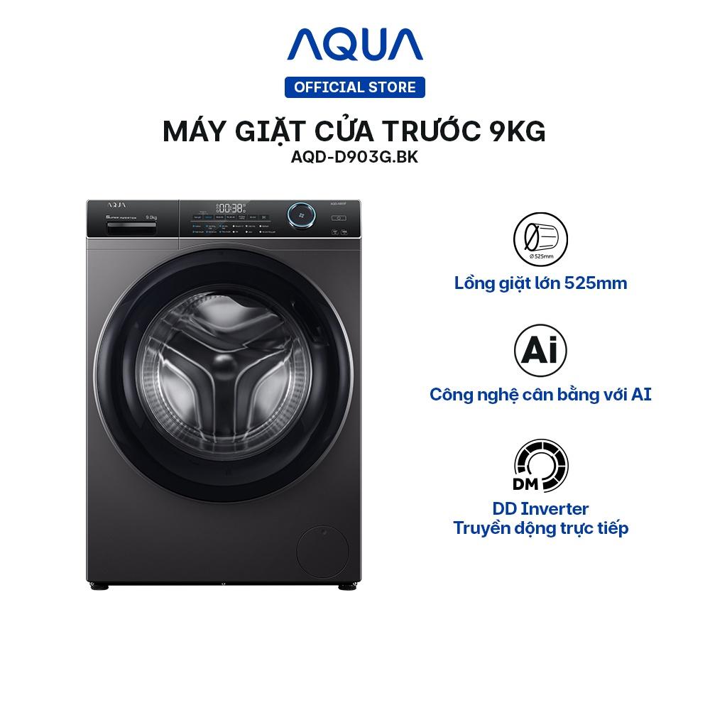 Máy giặt cửa trước Aqua 9kg AQD-D903G.BK - Hàng chính hãng - Giao hàng Toàn Quốc