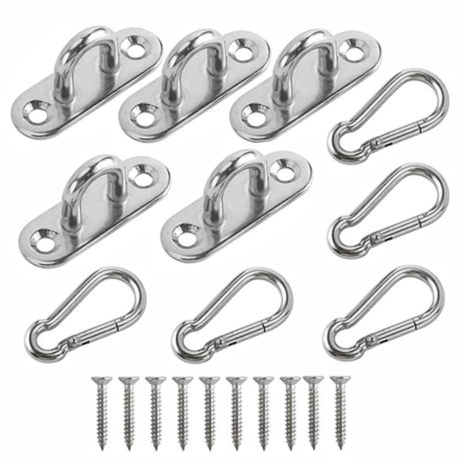 Pad Eye Plate Hanging Hardware Fitting Set Solid Swing Hook Heavy Duty Metal Staple Hooks for Camping Home Use Shade Sail Yoga Training