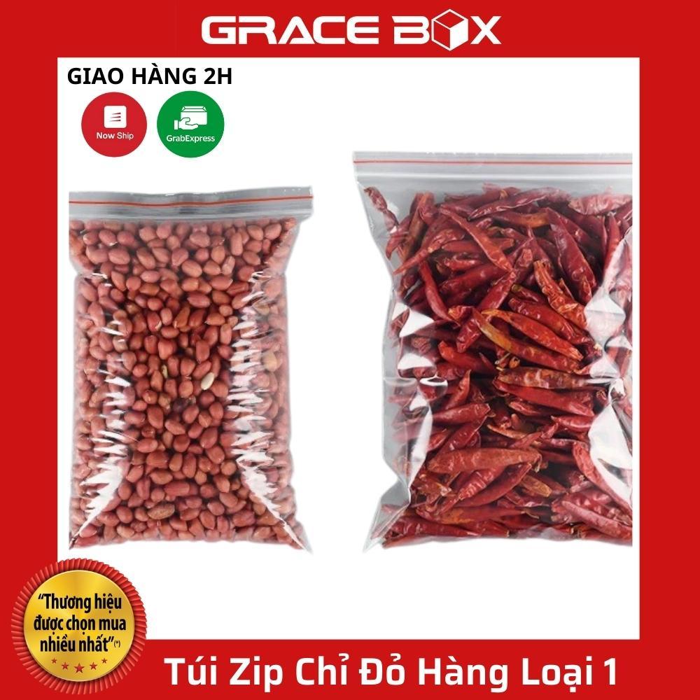 100gram Túi Zip Chỉ Đỏ (Zip lock, Zip PE) Hàng Loại 1