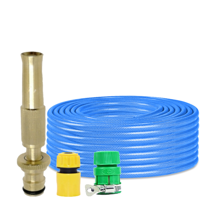 Bộ dây vòi xịt nước rửa xe, tưới cây đa năng, tăng áp 3 lần, loại 15m 206701-1 đầu đồng, cút, nối PE