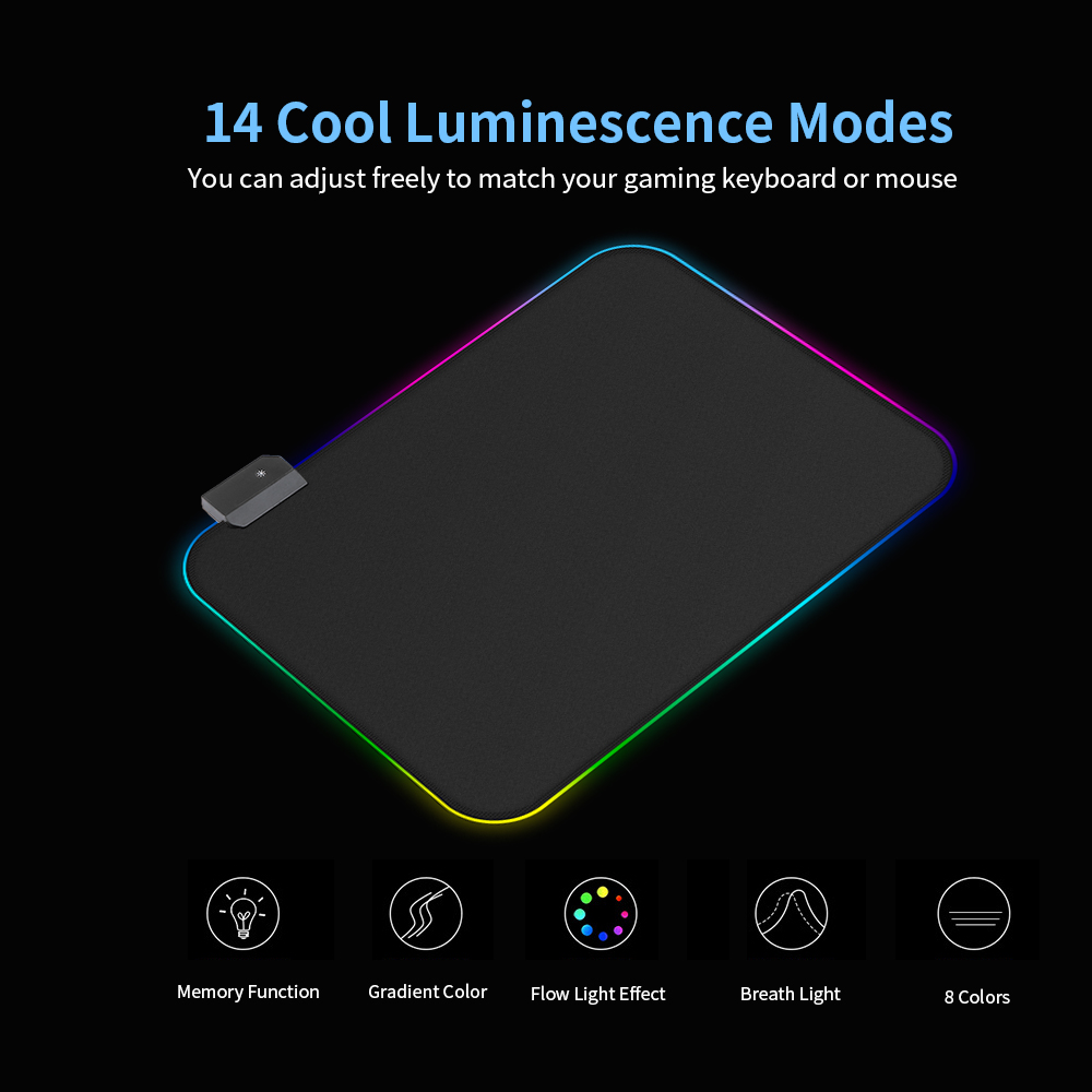 Bàn Di Chuột Chống Trượt Phát Sáng Có Đèn Nền RGb Có Thể Điều Chỉnh Chế Độ Phát Quang