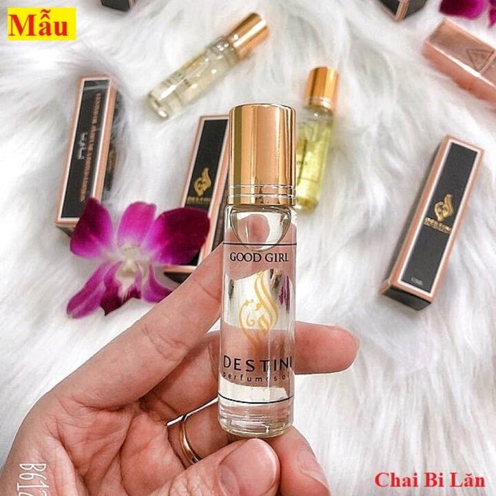 Lọ Chiết Nước Hoa 10ML thủy tinh mẫu Trụ Tròn - Nắp nhựa vàng – Chai Bi Lăn 10ML