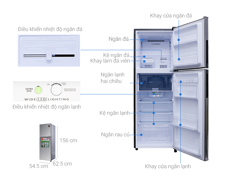 Tủ lạnh Sharp SJ-X251EDS - Hàng chính hãng (Chỉ giao Hà Nội)