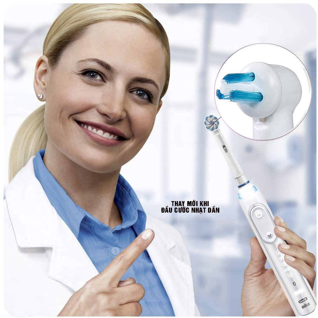 Cho máy Oral B, răng niềng, Set bộ 4 đầu bàn chải đánh răng điện New IP-17A cho răng niềng Minh House-Hàng chính hãng