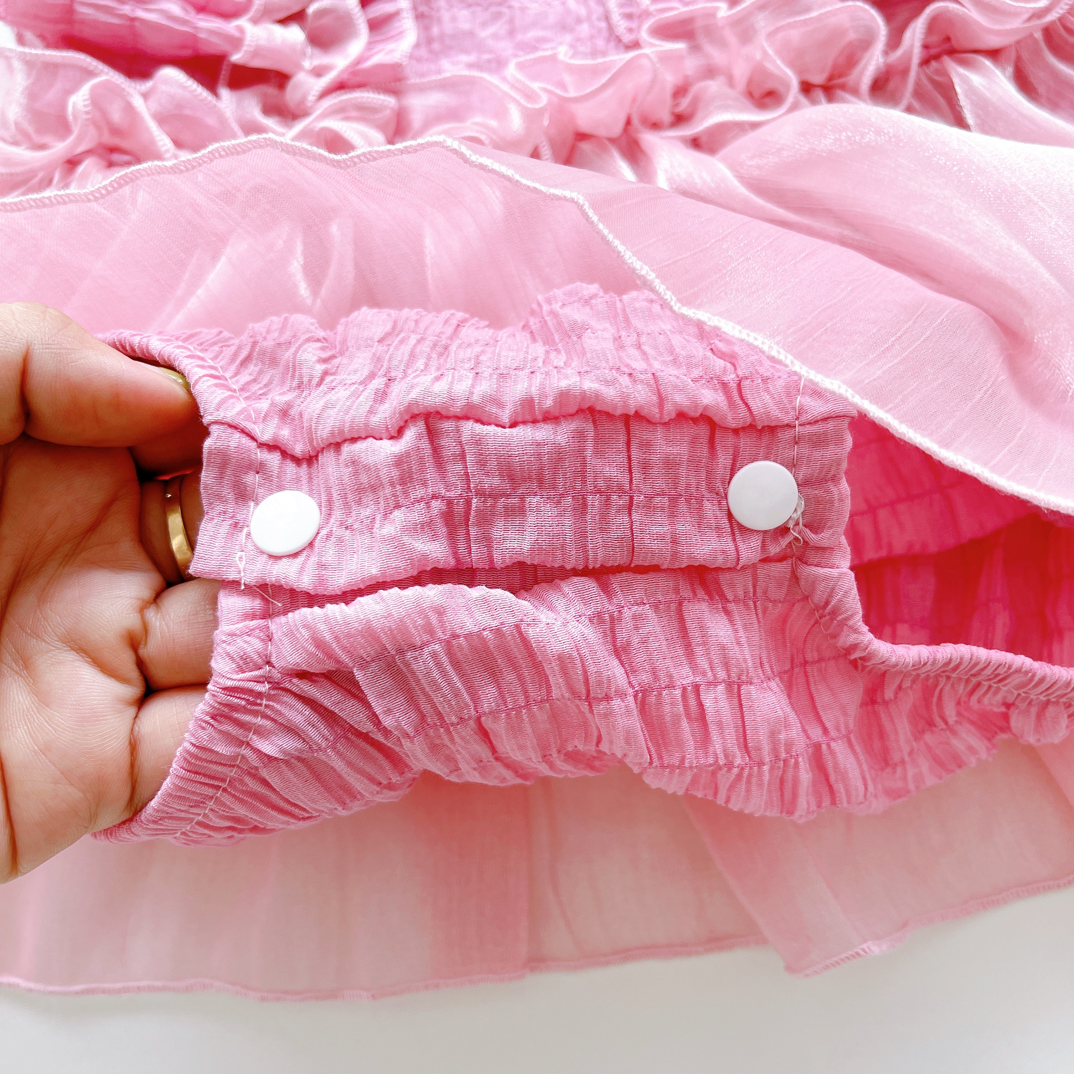 Body Váy Màu Hồng Tay Cánh Tiên Bé Gái 3 Đến 12kg Chất Đũi Xốp Phối Tơ Ánh Nhũ [A441