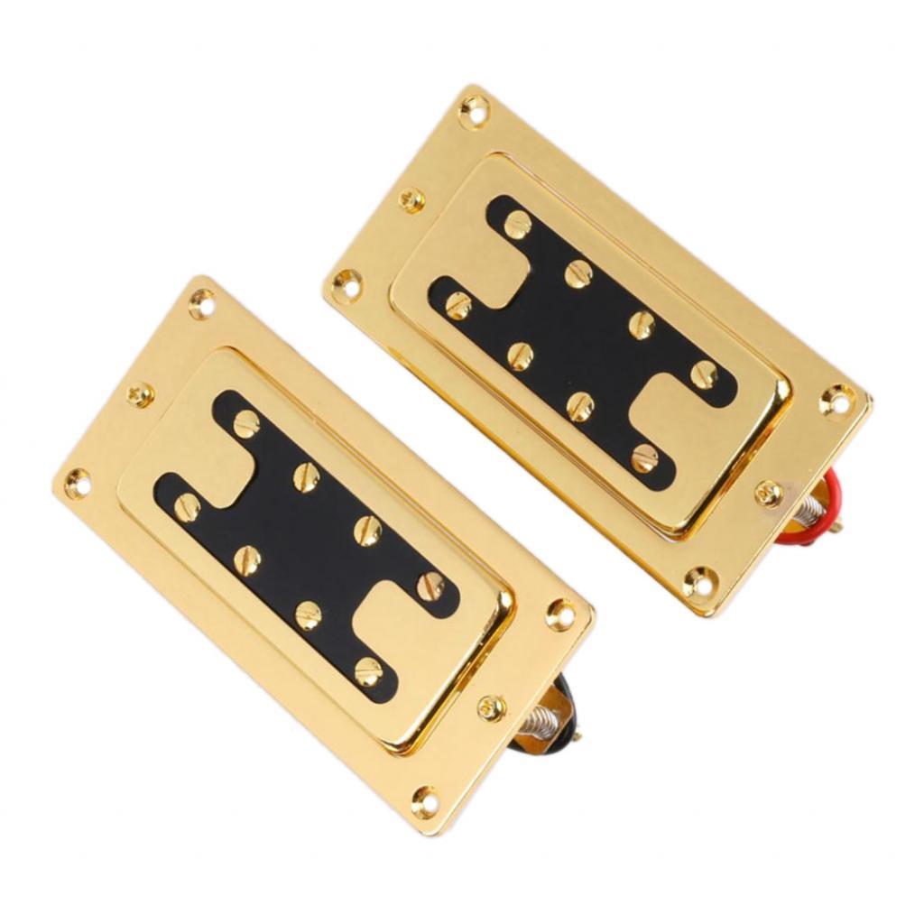 1 Set 4 String Noiseless Pickup Gold for Bass Guitar Replacement