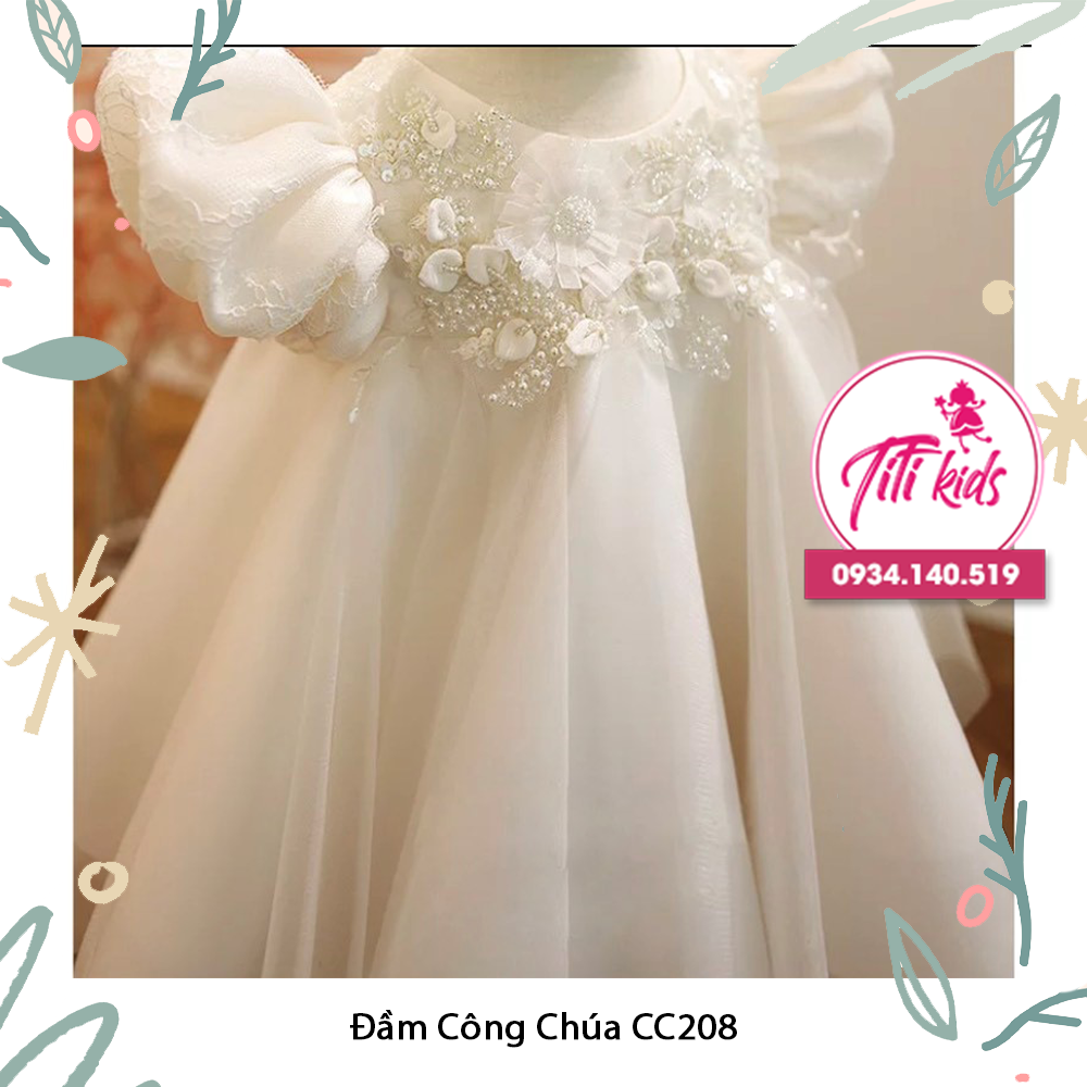 Đầm Váy Công Chúa Cho Bé Trắng Cao Cấp CC208