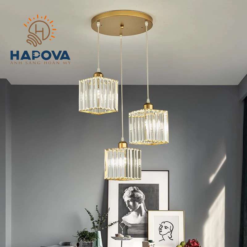 Bộ 03 Đèn thả trần trang trí pha lê HAPOVA DT 9575/3