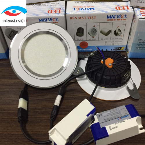 Đèn Led Âm Trần MẮT VIỆT MV-D708-DM 7W Đổi Mầu Lỗ Khoét 90mm