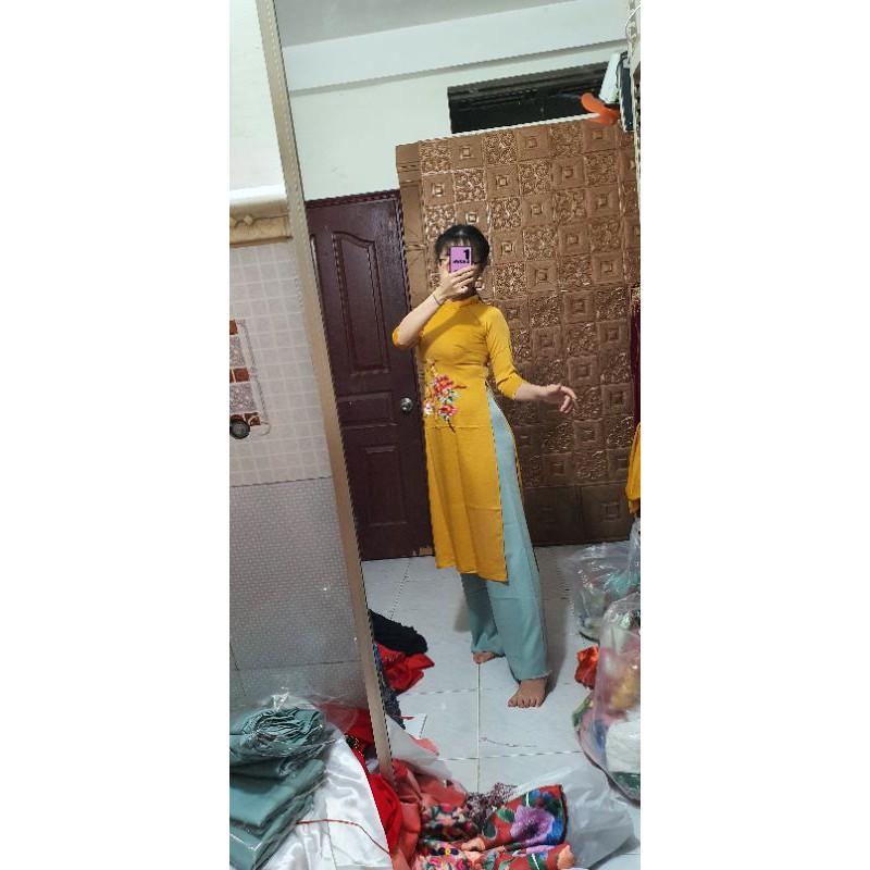 Bộ áo dài cách tân chất lụa tây thi