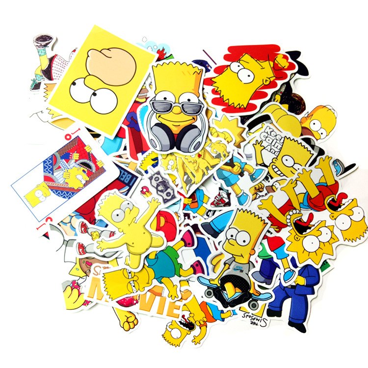 Sticker Simpson Hoạt Hình - Bộ 50 miếng