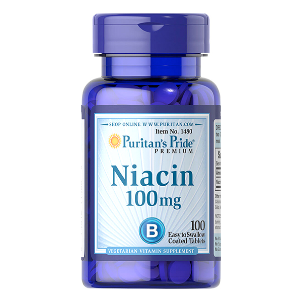 Thực Phẩm Chức Năng - Viên Uống Bổ Sung Vitamin B3 Pp Giảm Mụn, Ngăn Ngừa Nhiệt Miệng, Viêm Da, Chống Lão Hóa Puritans Pride Niacin (100 Viên)