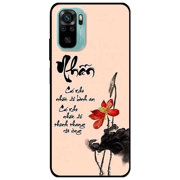 Ốp lưng dành cho Xiaomi Redmi Note 10 - Redmi Note 10 Pro - mẫu Thư Pháp Nhẫn Nền Hồng