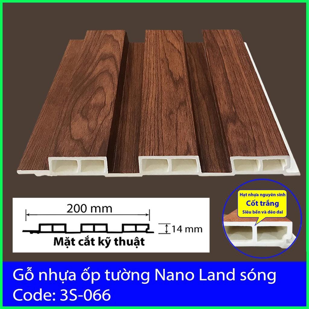 Tấm ốp nhựa pvc Nano dạng nan sóng màu gỗ hạt dẻ 066