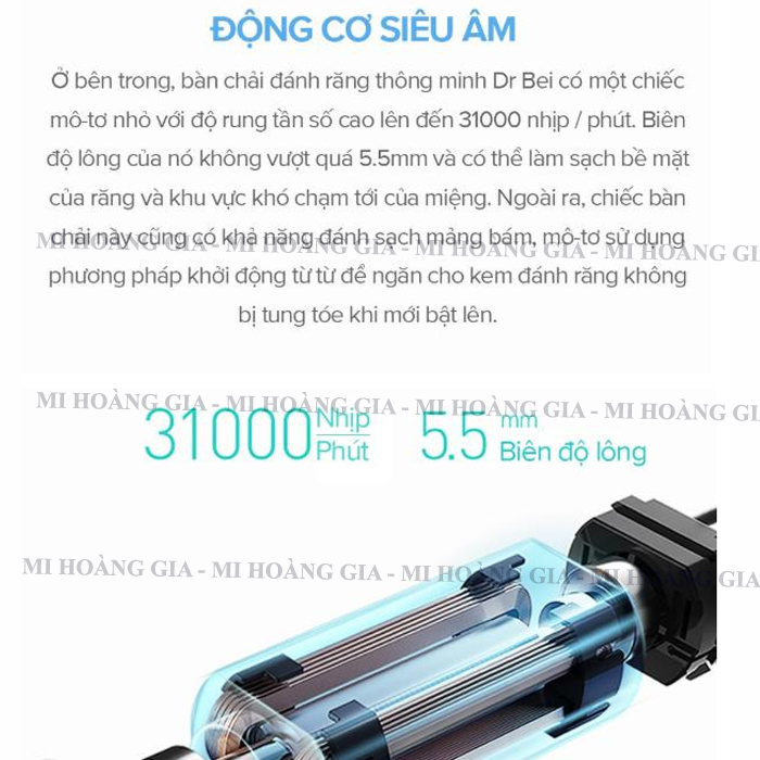 Bàn chải điện Xiaomi Shell DR-BEI Sonic BET-C01- Hàng Nhập Khẩu