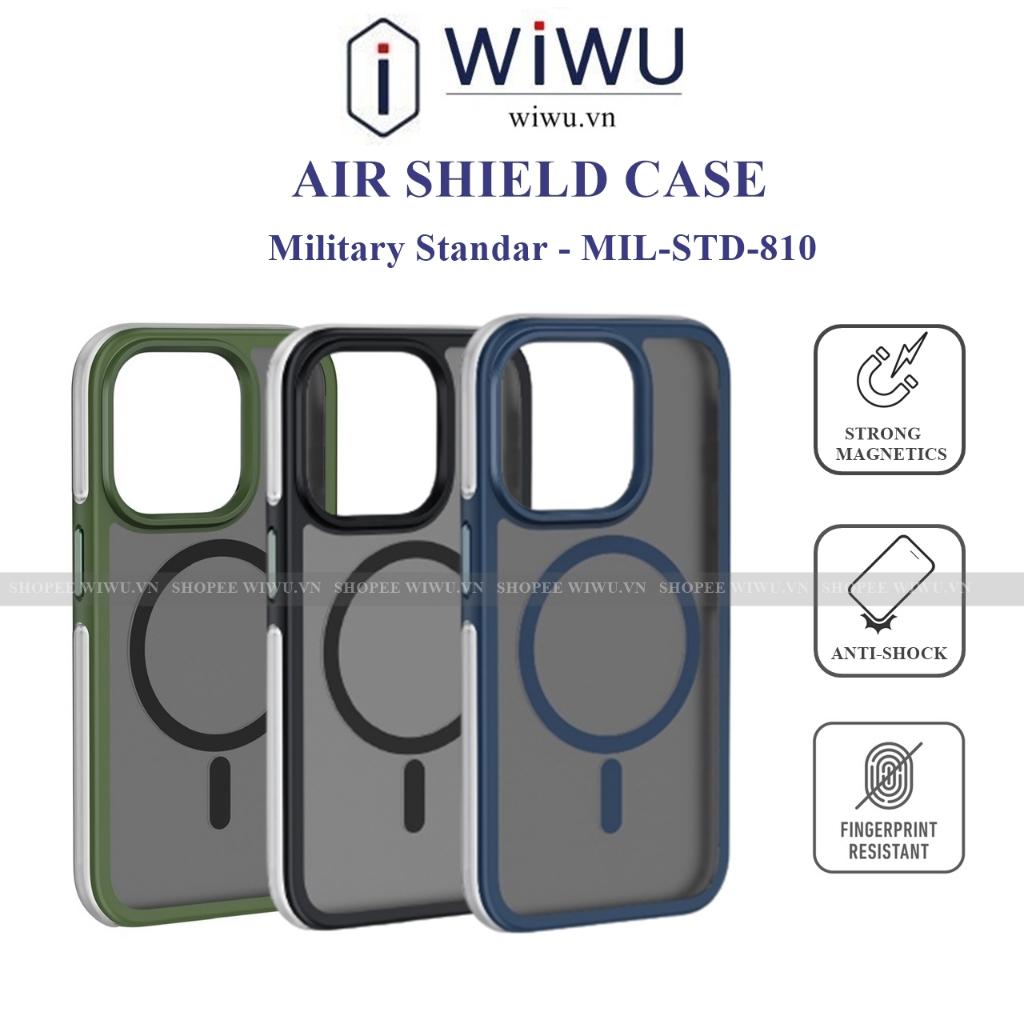 WIWU Air Shield Case - Ốp lưng nhám chống sốc cho IPhone 15 Pro Max, 15 Pro , hỗ trợ sạc không dây chống bám bẩn - Hàng chính hãng