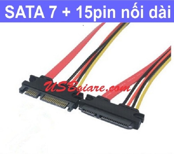 CÁP SATA NỐI DÀI, SATA 22PIN MALE TO FEMALE 50CM CABLE