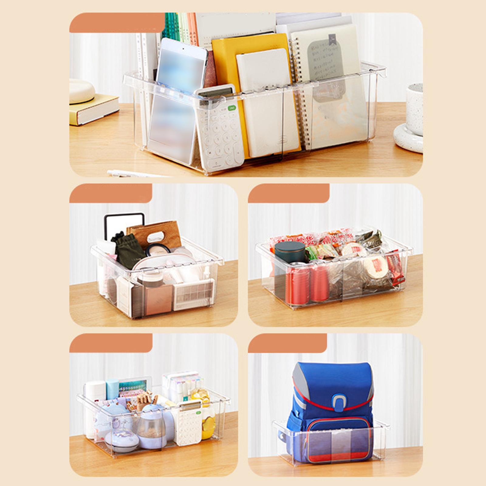 Jewelry Cosmetic Storage Basket Transparent Storage Box Retractable Portable Multipurpose Makeup Organizer Box for Stationery