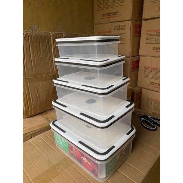 Sét 5 Hộp Đựng Thực Phẩm Có Nắp Đậy Cao Cấp