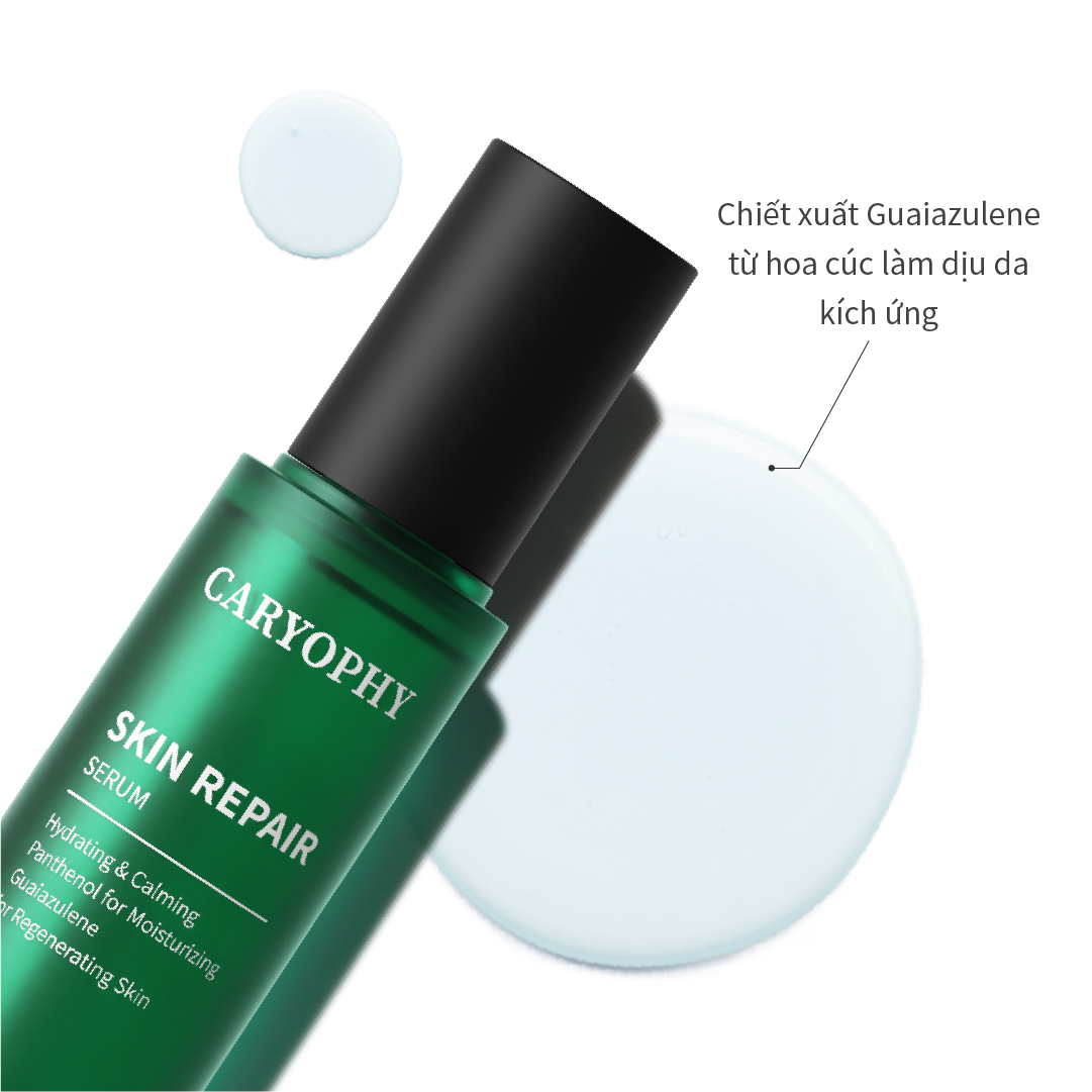 Trọn bộ Caryophy Skin Repair dưỡng phục hồi da nước hoa hồng- serum- kem dưỡng