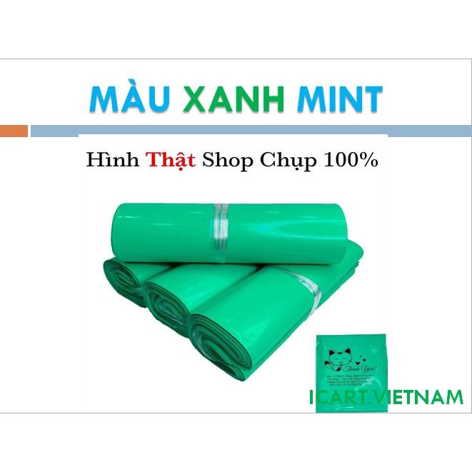 Túi Gói Hàng Túi Đóng Hàng Màu Xanh Mint In Mèo Thần Tài &amp; Cám Ơn Khách Hàng Nhiều Size