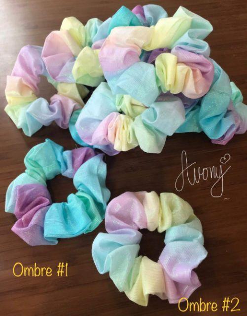 Cột tóc Scrunchie - Cột màu cầu vòng- vải loang