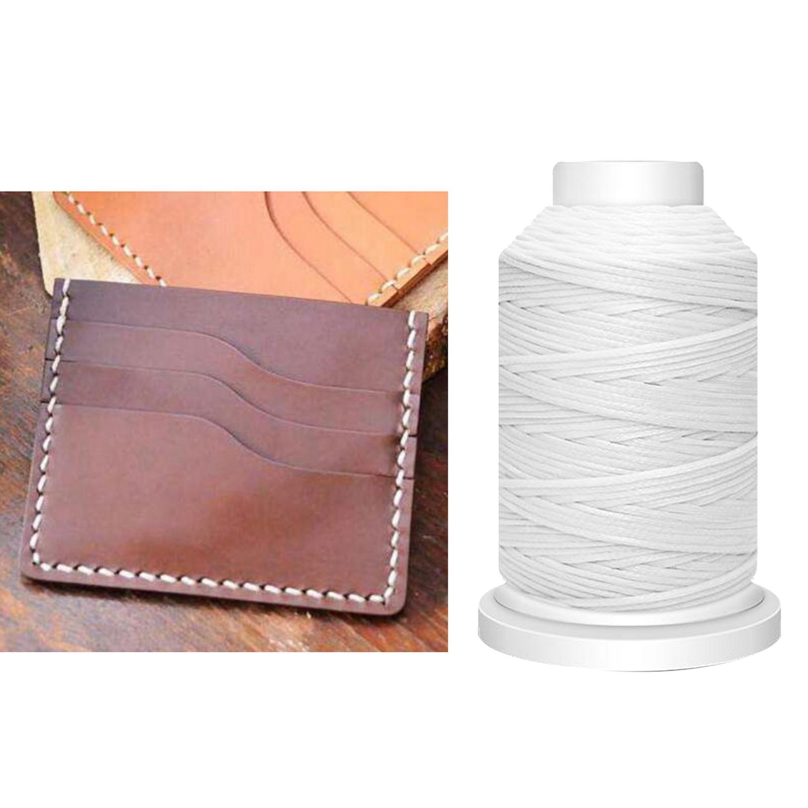 Waxed Thread Polyester Cord for Sewing Stitching Leather Craft White
