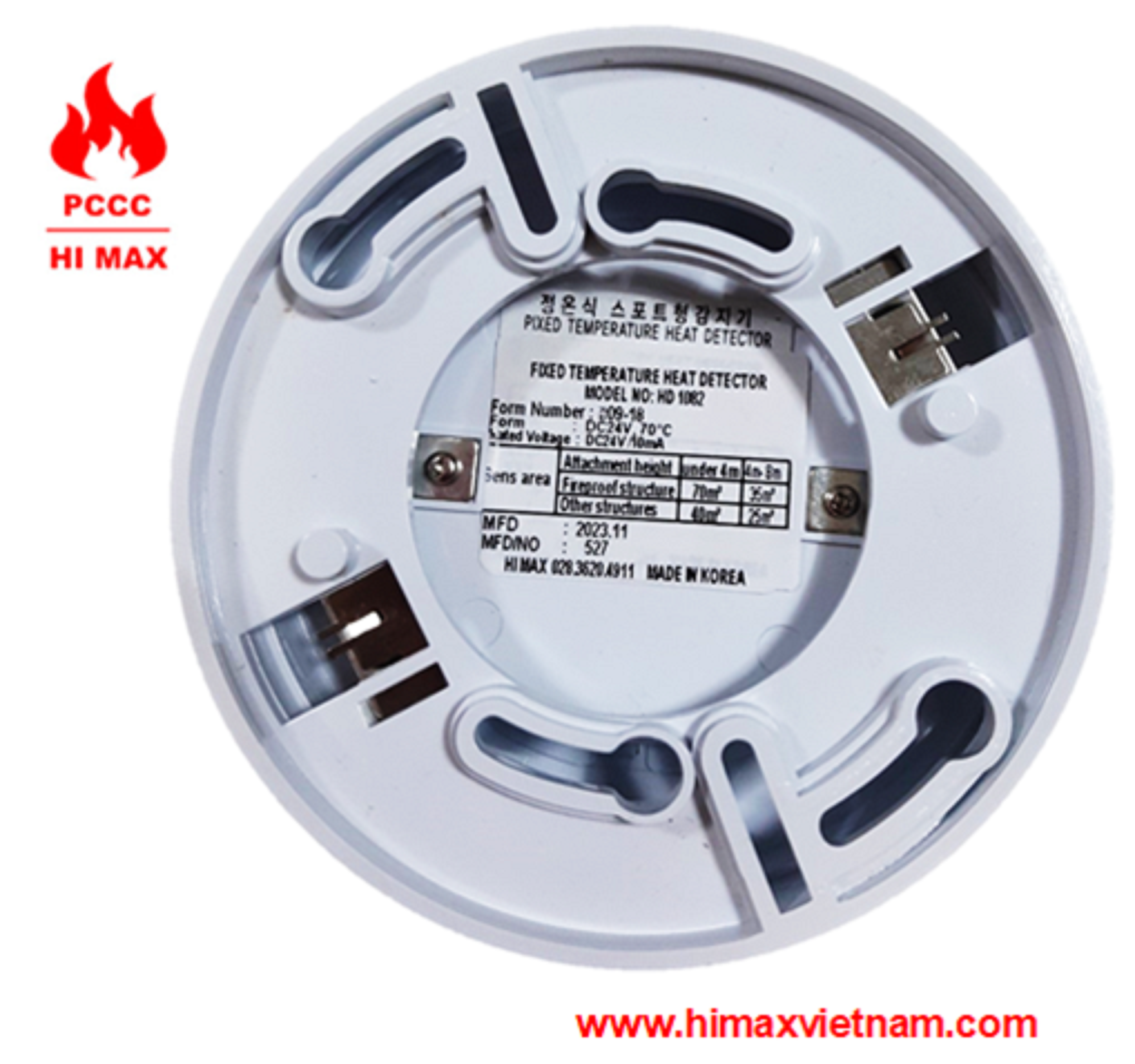 Đầu báo nhiệt cố định hi max HD1082 (Kèm đế)