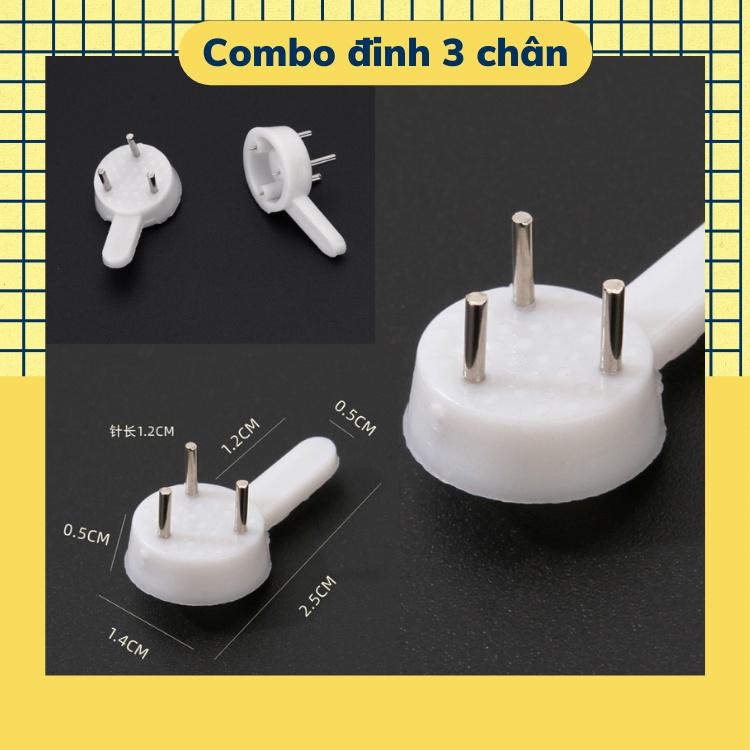 Combo 5, 10, 20 đinh 3 chân treo tranh ảnh, đinh đóng tường ba chân.