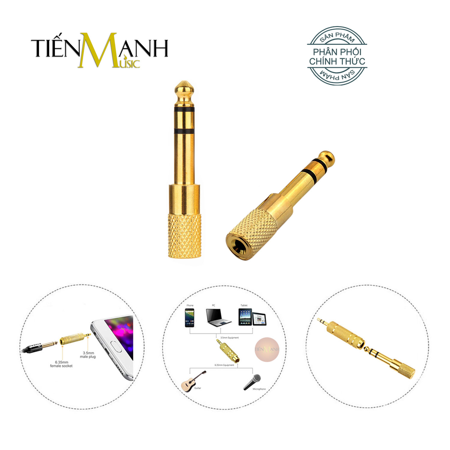 [Loại Tốt] Đầu Jack chuyển đổi âm thanh Dr. Mic từ cổng 3 ly sang 6 ly - Giắc 3.5mm sang 6.5mm và 6li 3li, 3ly 6ly, 3 li, 6 li Hàng Chính Hãng - Kèm Móng Gẩy DreamMaker