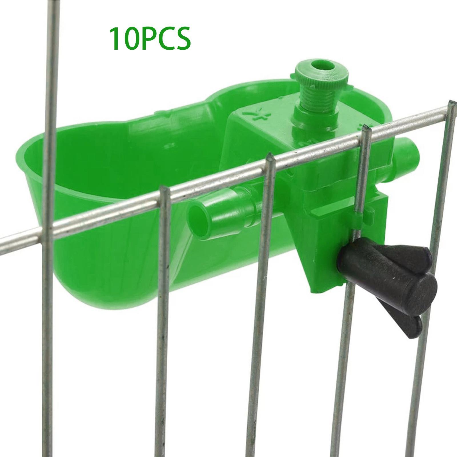 10x Automatic Chicken Cups Cage Hang for Poultry Chicks green