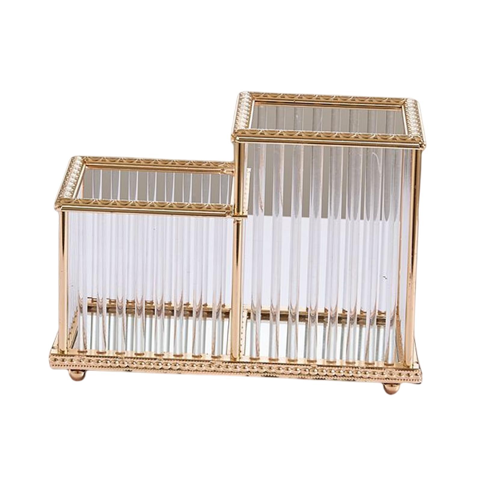 Acrylic Makeup Brush Holder Desk Organizer Cosmetic Brushes Eyebrow Pencil Storage Pen Holder Container, Gift for Women