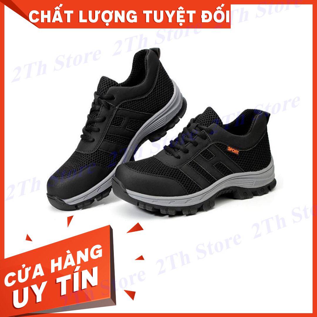 [Mẫu HOT] Giày Bảo Hộ Lao Động 2TH Kiểu Thể Thao Mũi Thép, Đế Lót Thép BD0053-Chống Đinh/Trơn Trượt Giày Công Trình