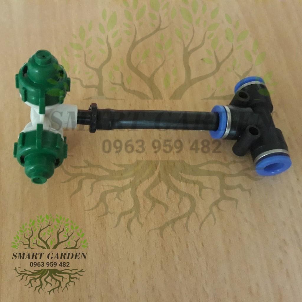 Béc phun sương 4 cửa kèm kết nối nhanh ống 8mm