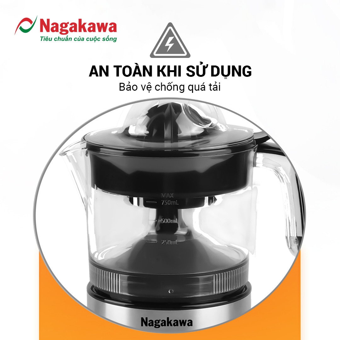 Máy vắt cam điện Nagakawa NAG0814 (0.75 Lít) - Hàng Chính Hãng