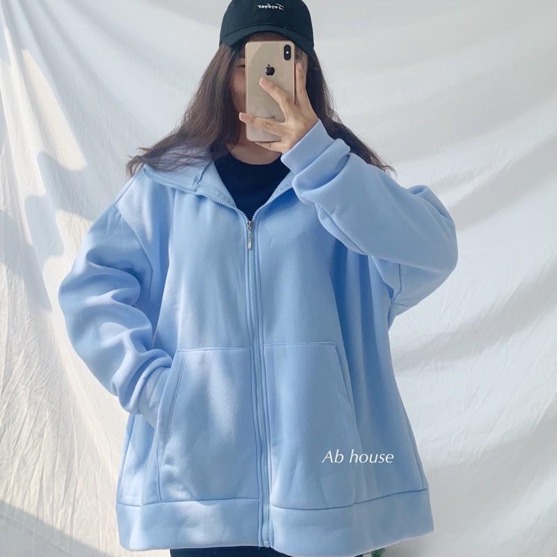 Áo khoác basic Zip trơn Unisex, áo khoác nỉ basic Zip trơn Unisex dáng rộng phong cách Hàn Quốc, Áo khoác nỉ hoodie trơn Unisex - Hoodie zip form rộng dáng suông basic ulzzang nam nữ