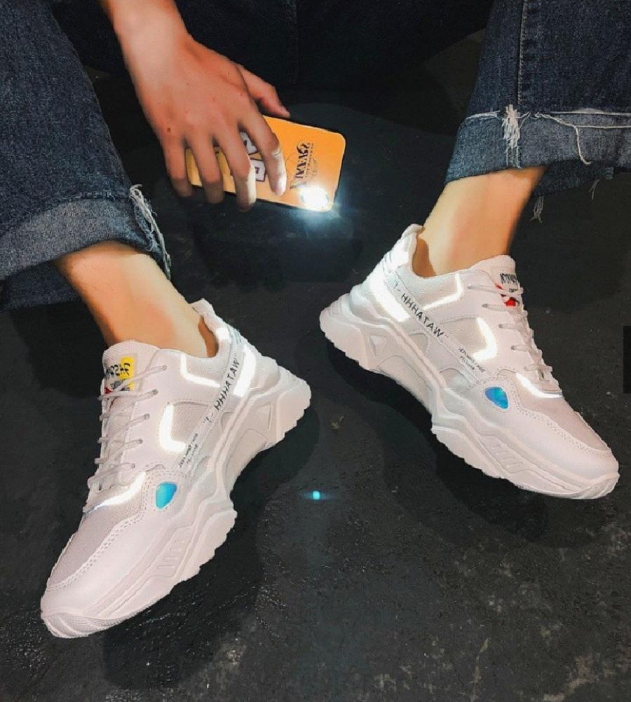 Giày nam, giày sneaker thể thao phản quang tăng chiều cao hot trend QA346