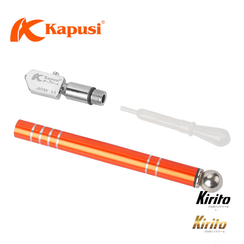 Dao cắt kính KAPUSI Nhật Bản, cán hợp kim cao cấp, dài 180mm, Cắt kính dày 2 - 19MM