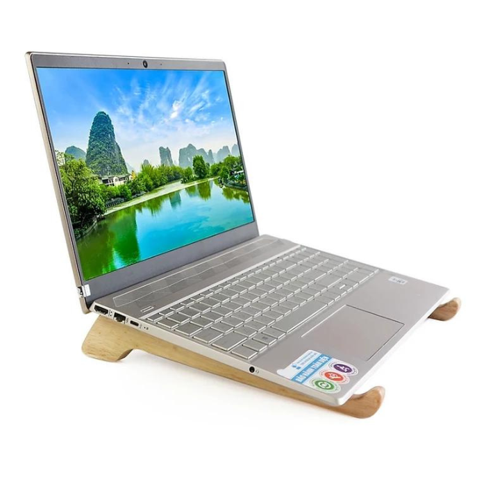 Đế Tản Nhiệt Laptop /Giá Đỡ Gỗ Để Máy Tính Bằng Gỗ/Chân Đế Tản Nhiệt Tốt  KT D28,5x C 6cm, Bộ Gồm 2 Chân Đế