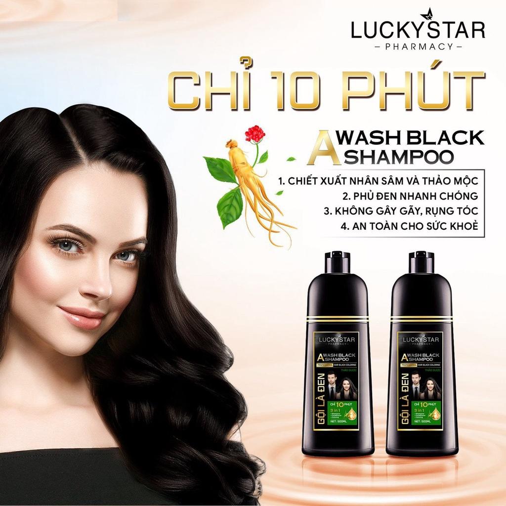 Gội Là Đen Thảo Dược Cao Cấp Lucky Star - Chai*500ml