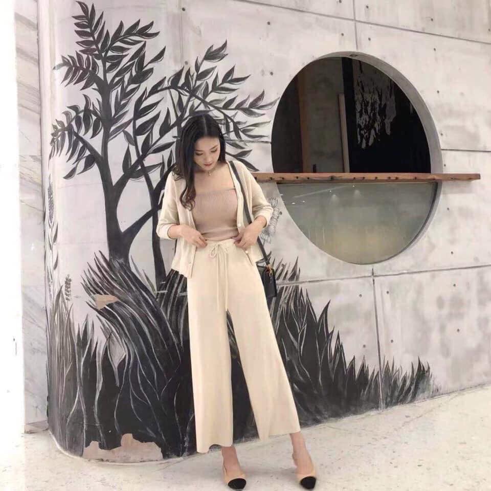 Quần ỐNG RỘNG LEN TĂM lên dáng cực xinh