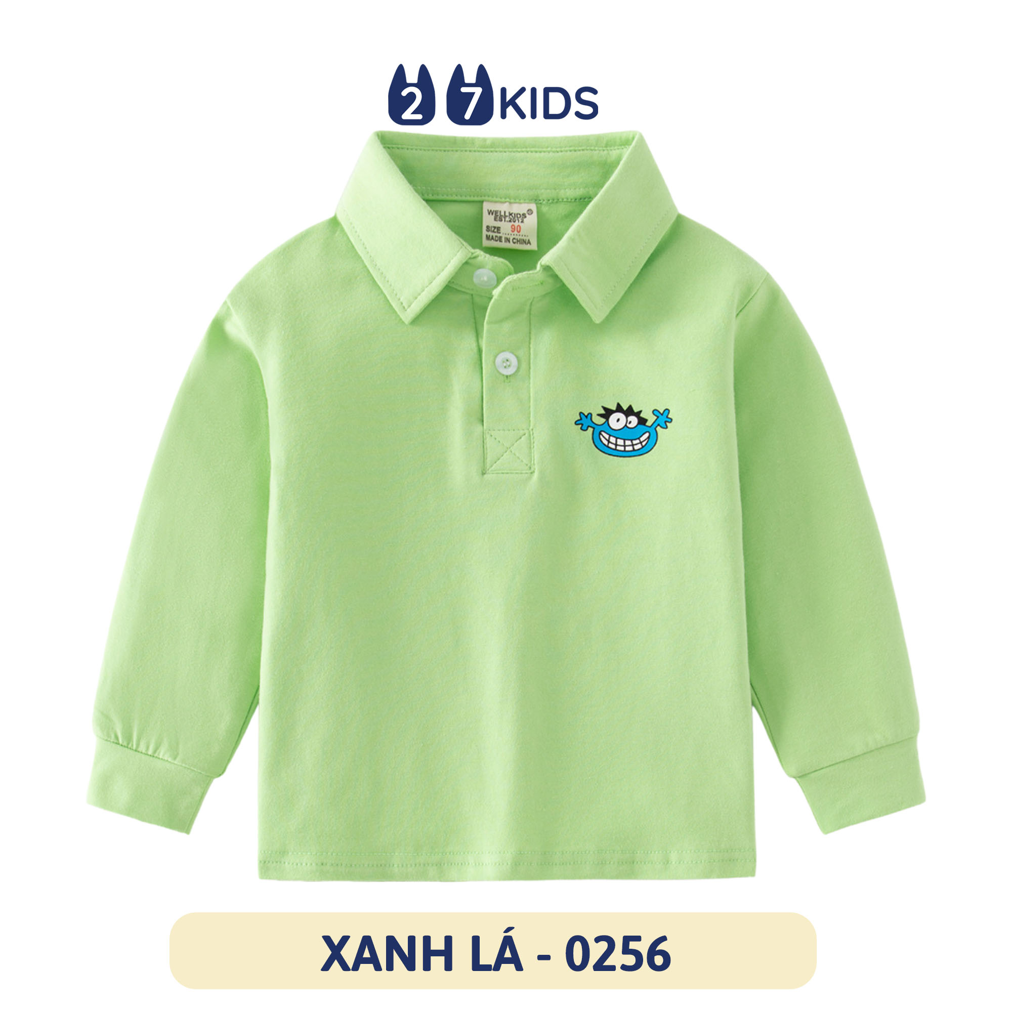 Áo Polo bé trai dài tay 27Kids WELLKIDS áo thun sơ mi nam thu đông cho trẻ từ 2-8 tuổi BLPO1
