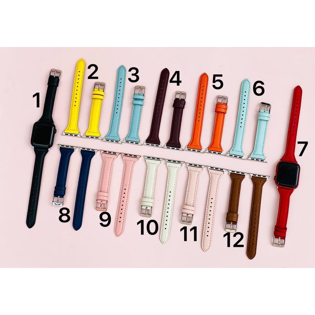 Bộ sưu tập dây da bản nhỏ dành cho apple watch màu mới
