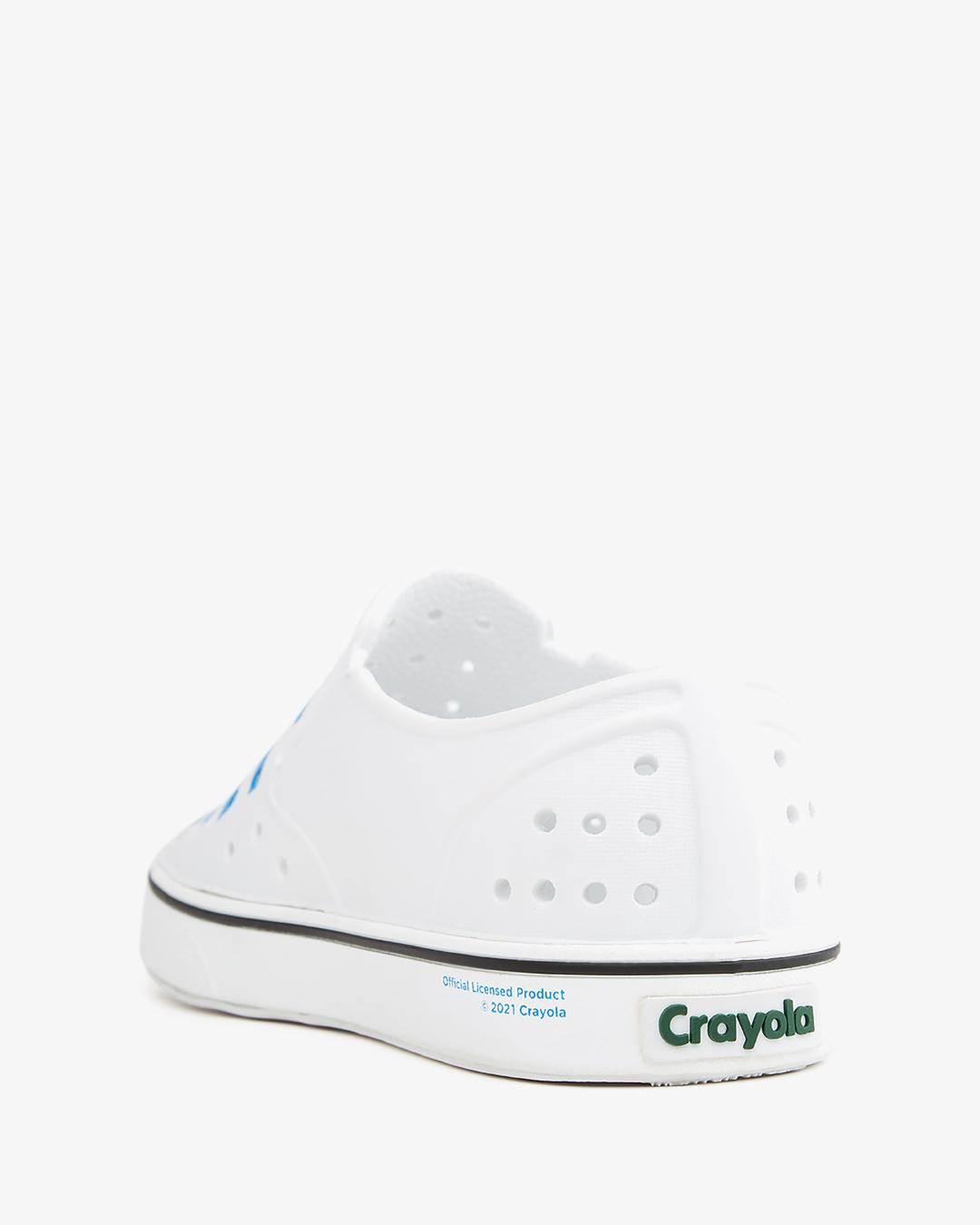 Giày Lười Trẻ Em NATIVE Miles Print Junior - Shell White/ Shell White/ Itty Bitty Blue Scribble - 32.5