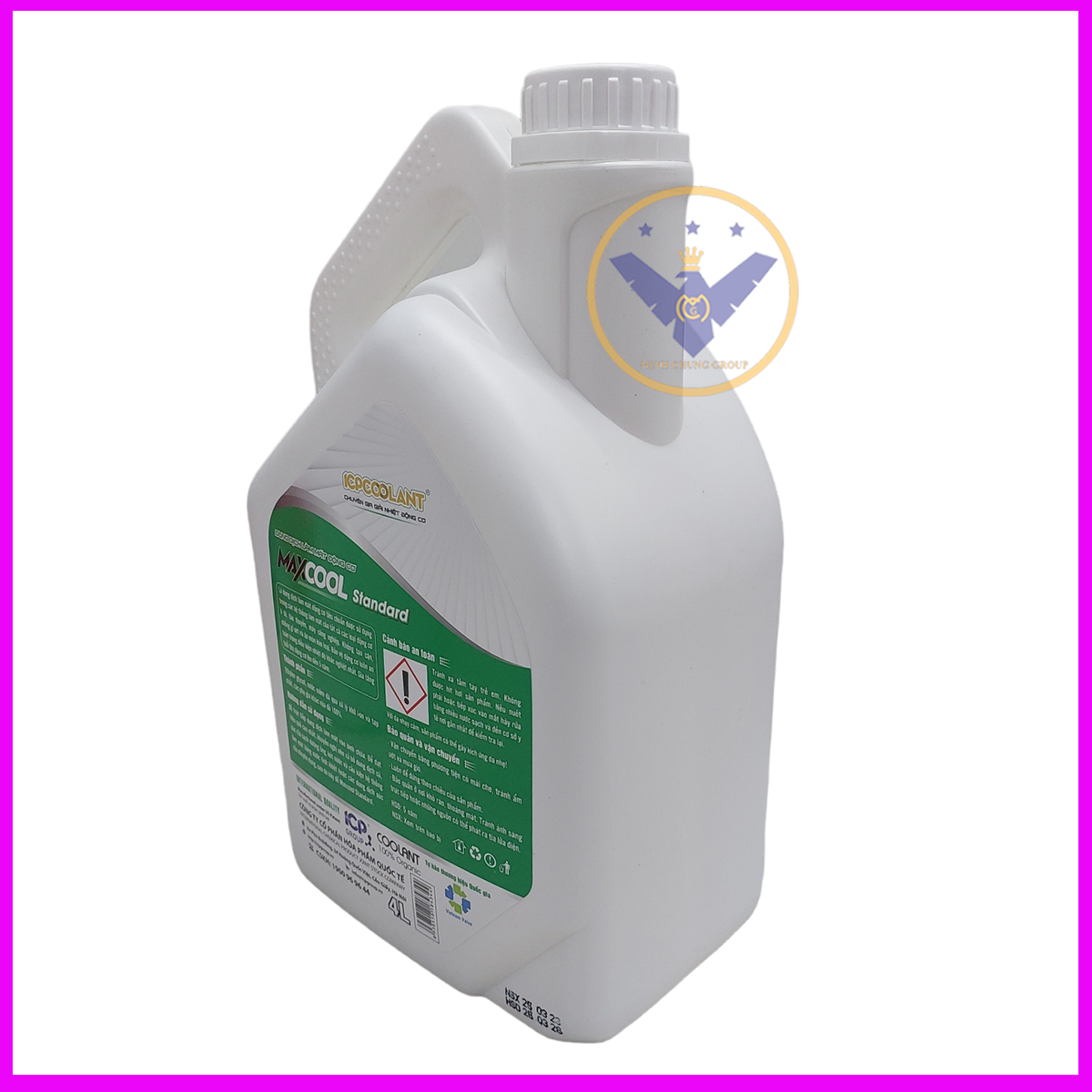 Combo 2 can nước làm mát xe ô tô màu xanh Maxcool 4L tặng lon 1L