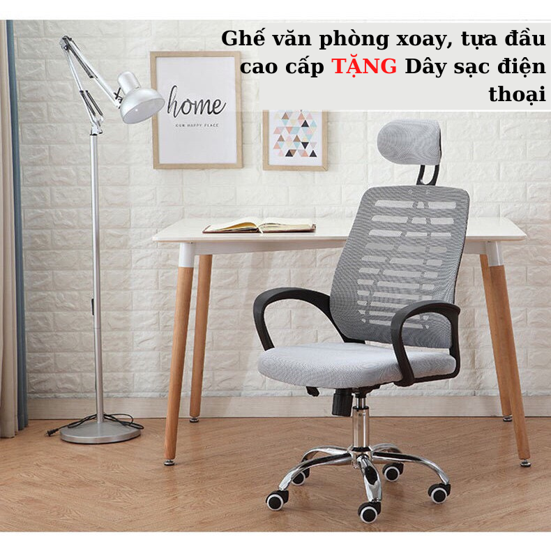 Ghế Văn Phòng Xoay Cao Cấp, Nệm Lưới, Tựa Đầu GH11