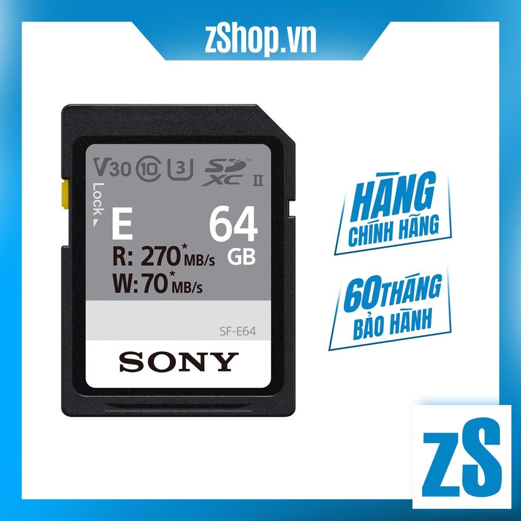 Thẻ Nhớ SDXC Sony SF-E UHS-II SF-E64/T1 64GB 270MB/s (Hàng Chính Hãng)