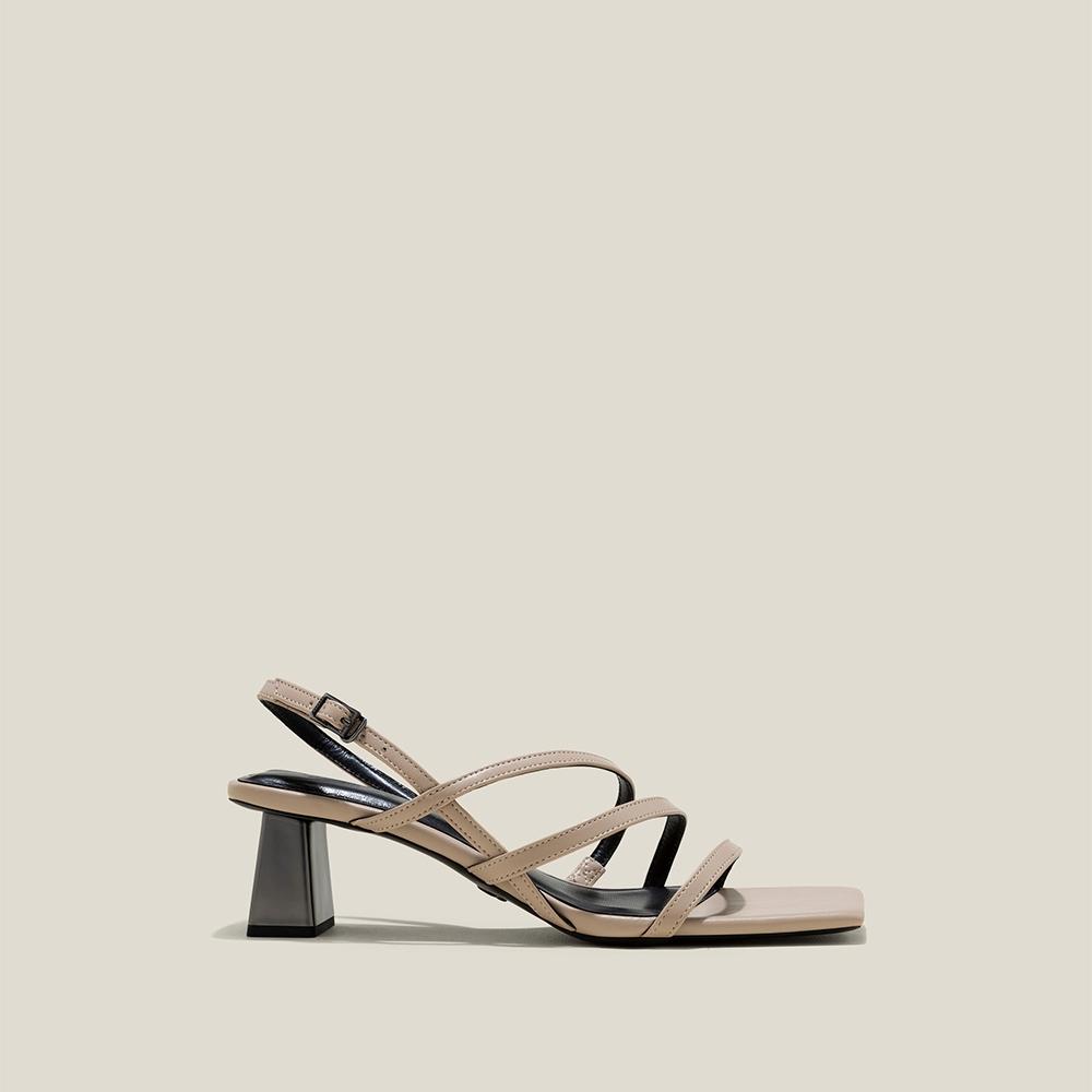 Vascara Sandal Dây Mảnh Nhấn Gót Hiệu Ứng Aluminium - SDN 0763