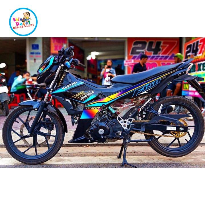 Tem xe satria fi dán xe đen